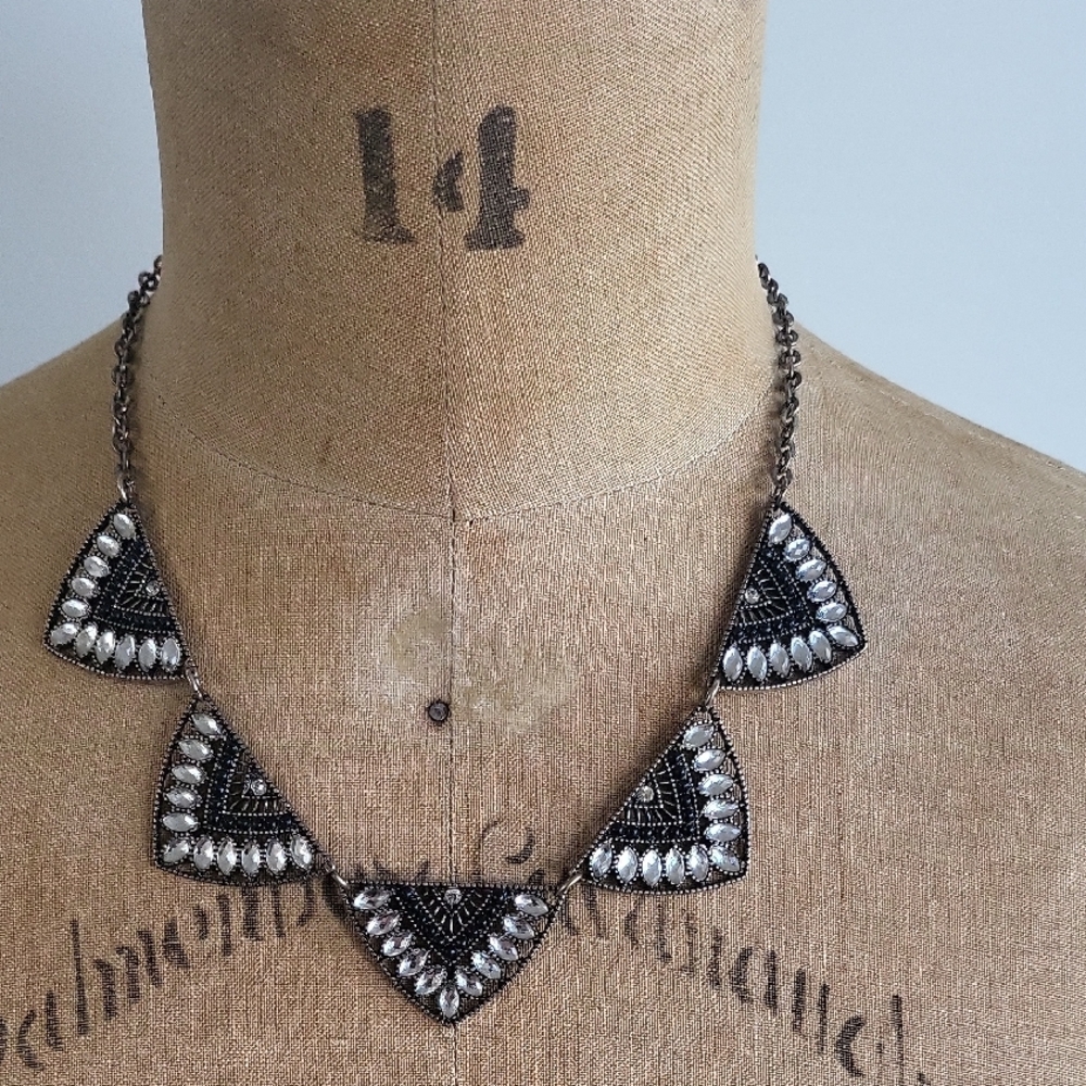 Tribal Style Black and Silver Women's Necklace